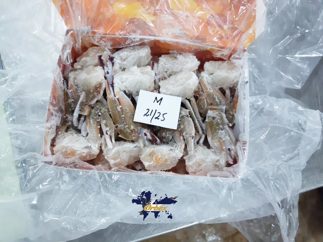 Замороженные три пятнистых краба (доступны разные размеры)