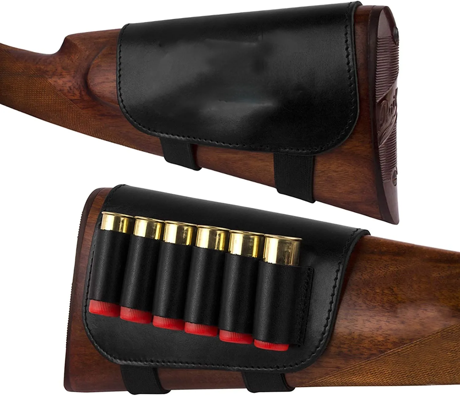 Hunting Tactical Genuine Cow Leather Rifle Shotgun Buttstock Cheek Rest Ammo Shell Cartridge Carrier Holder Outdoor shooting