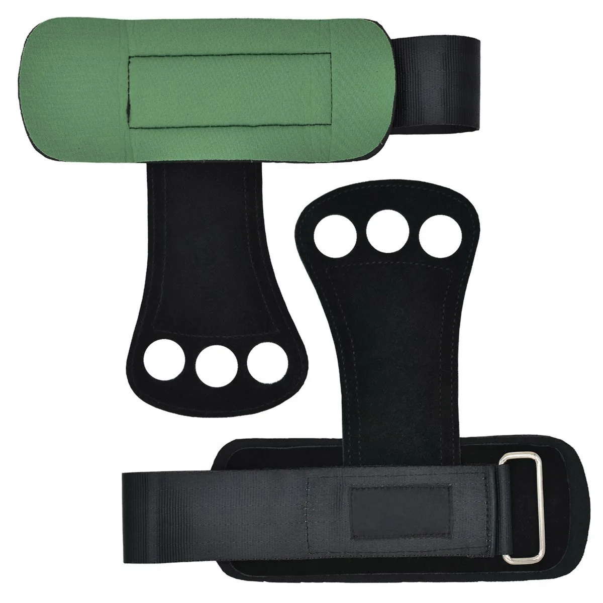 Hand grips gymnastics weight lifting leather grips three hole hand with wrist support Palm Protection