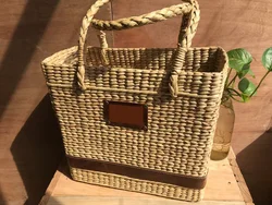 Mini Top Handle Water Hyacinth Straw Knitted Clutch Waist Bag Women Fashion For Travel And Work