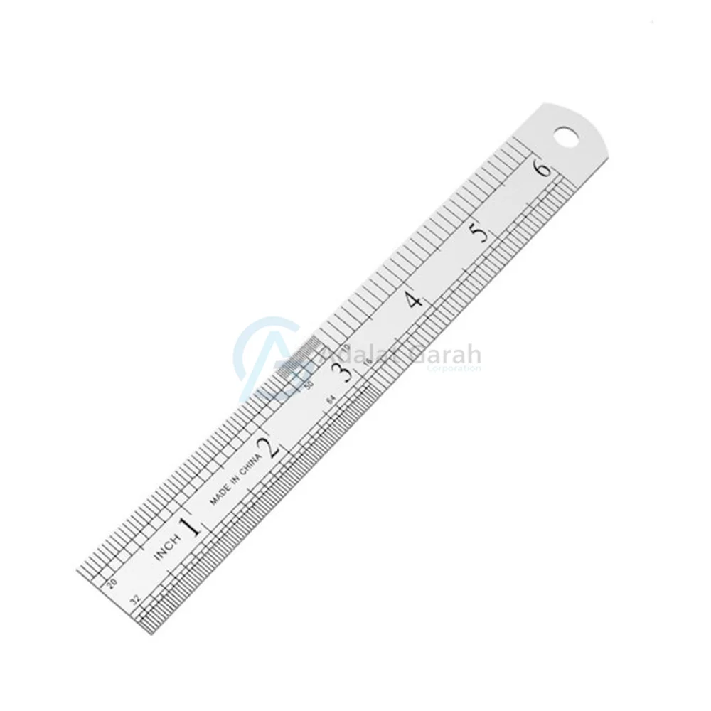 
6 inch Metal Ruler Stainless Steel Straight Edge Drawing Cutting Non Skid Back 