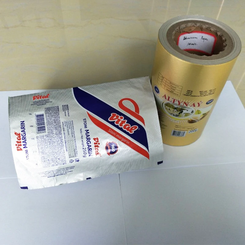 
Printed Treatment and Roll Type Margarine butter Packaging aluminum foil backed paper 