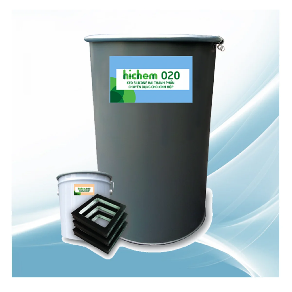 Двухкомпонентный силиконовый герметик Hichem 020 объемом 20 литров для изоляционного стекла Премиум-качества