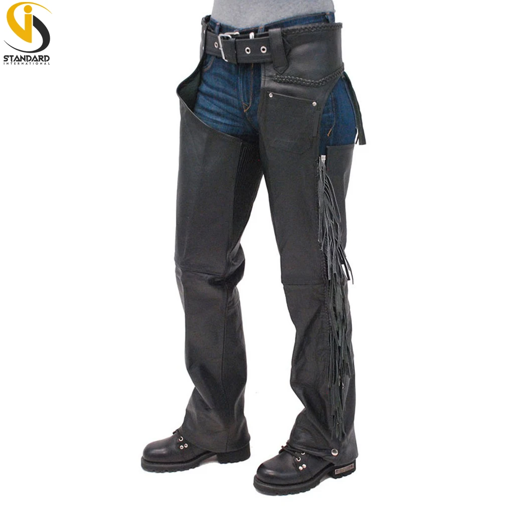 Classic style Horse Riding Top Quality Stylish Leather chaps with Low Rise Double Buckle Chaps