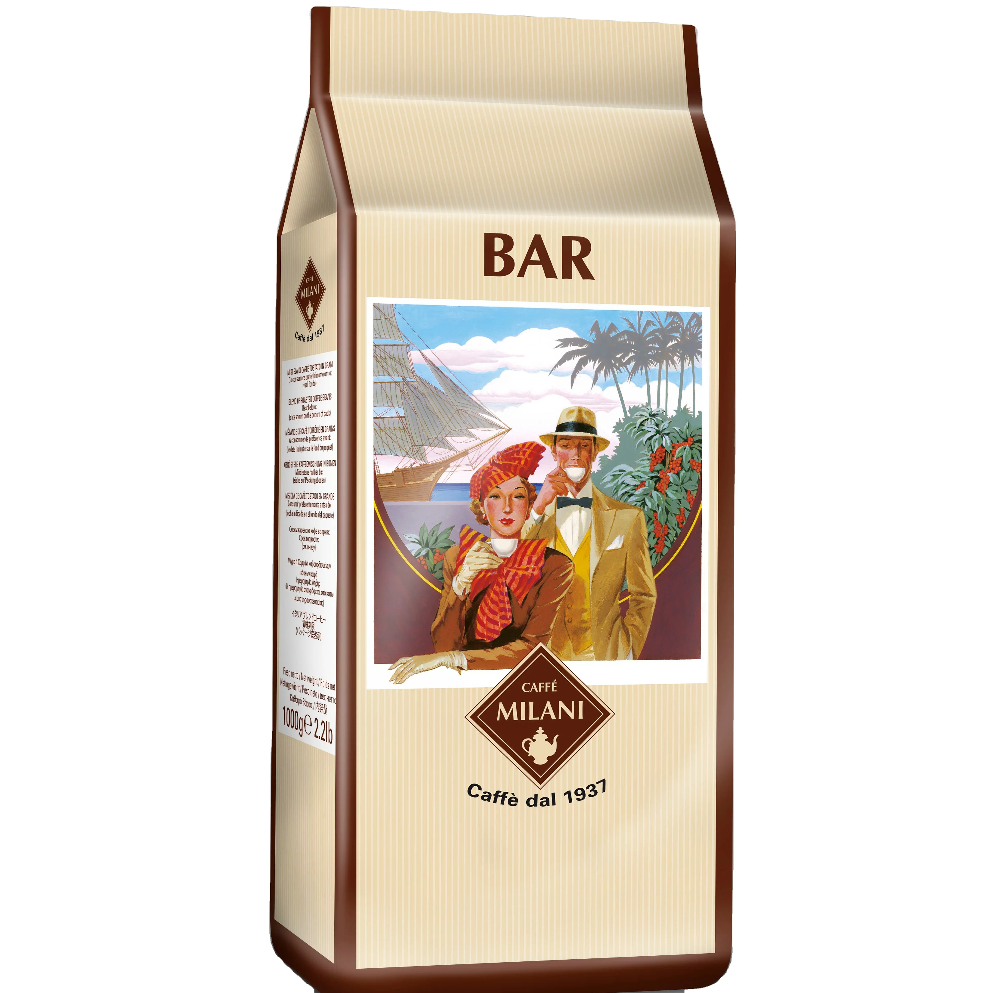 Top Quality Italian Intense and Distintc Character Roasted Coffee Beans For Hospitality Professionals