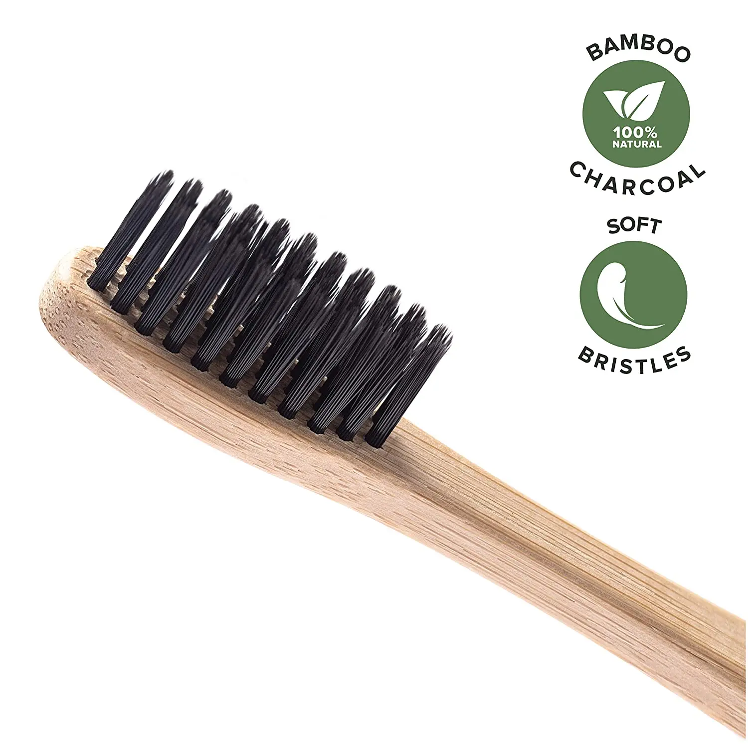 New Design BPA Free Soft Bristles Toothbrushes Bamboo Toothbrushes Compostable & 100% Organic Charcoal Wooden Toothbrushes