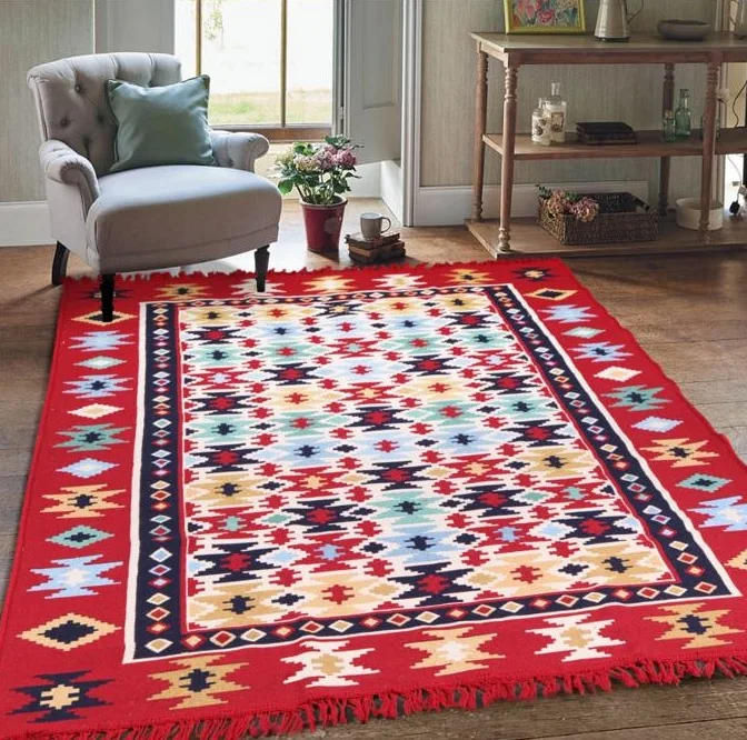 2022 DESIGN TRADITIONAL PATTERN COTTON RUG KILIM WHOLESALE CARPET 120x180 CARPET FOR LIVING ROOMS