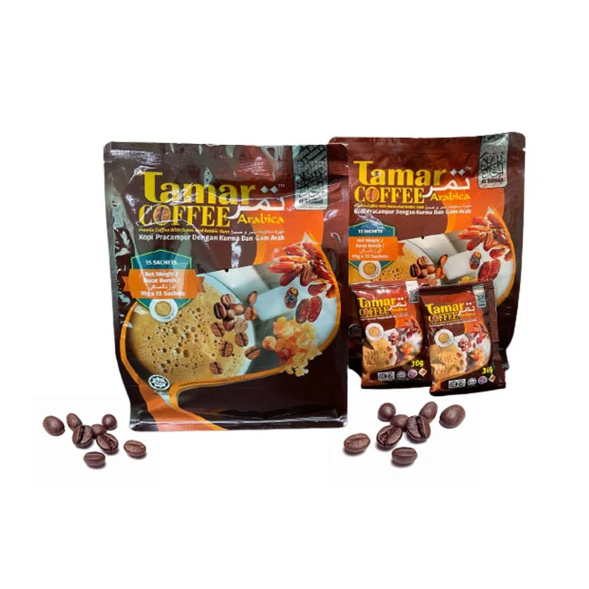 Ready For Export Top Grade Arabica Coffee with Dates and Arabic Gum Instant Coffee Premix Sachets Bulk Sale OEM