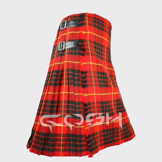 COSH KILT New Camel Thompson Scottish Tartan Plaid Kilt With Leather Straps Gallery Traditional Kilt Vendor From Pakistan