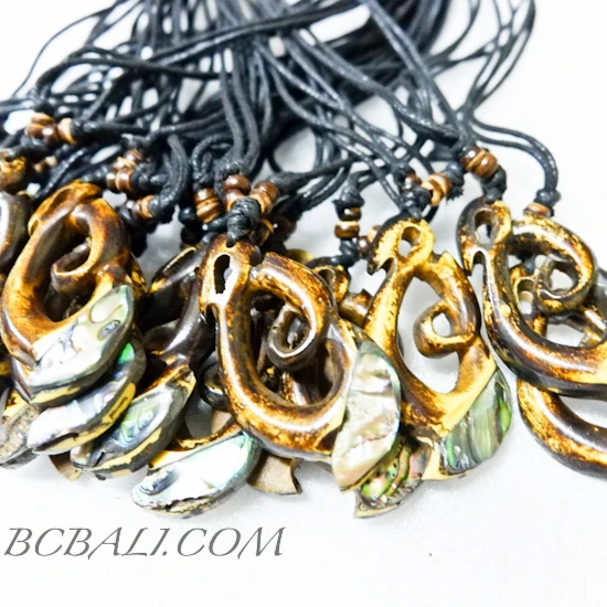 String Necklaces Pendant Resin with Abalone Seashells Unique Design 100 Pieces Free Shipping by Airfreight Door to Door Service