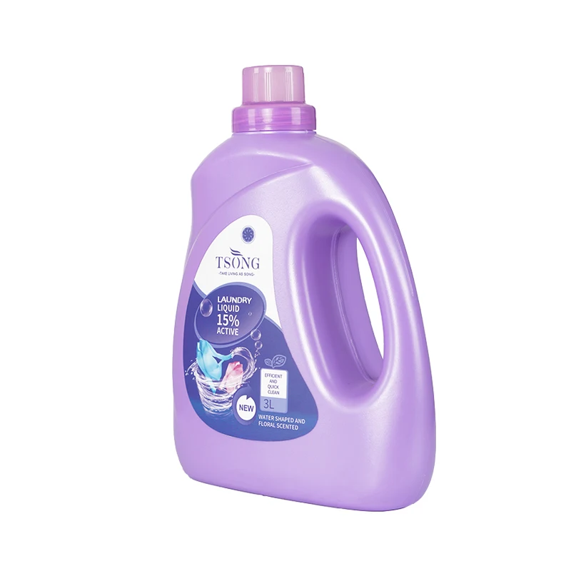 TSONG 3L OEM Bacteriostatic Green 15% Active Flower Scent Best Natural Laundry Detergent For Babies