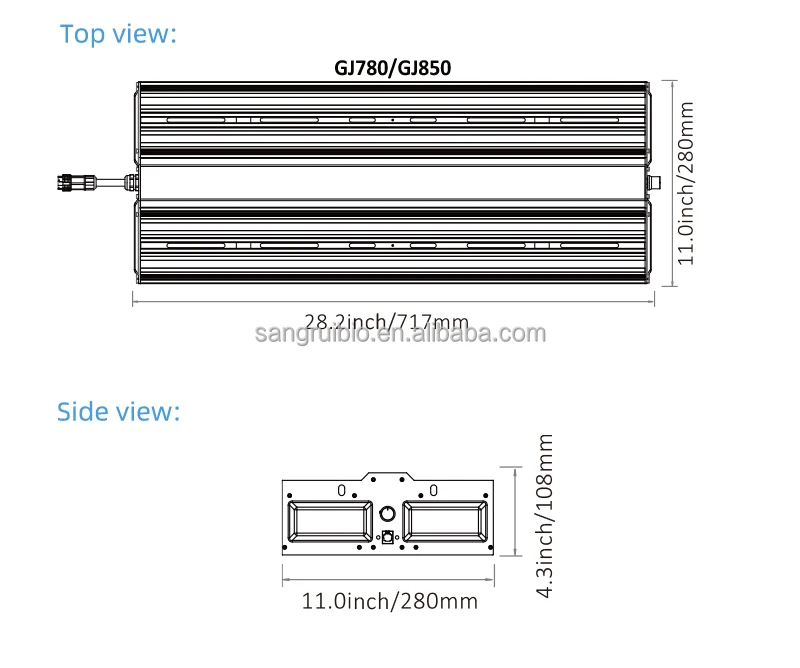 2023 best grow light 450W/650W/850W  lm301b full spectrum with red 750nm ir uv for Agricultural greenhouses