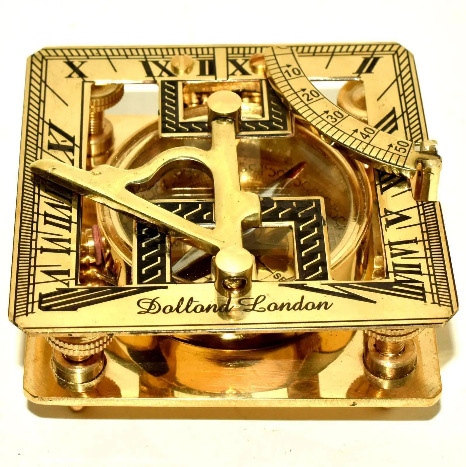 Brass Sundial Compass Marine Working Pocket Style Collectible Decorative