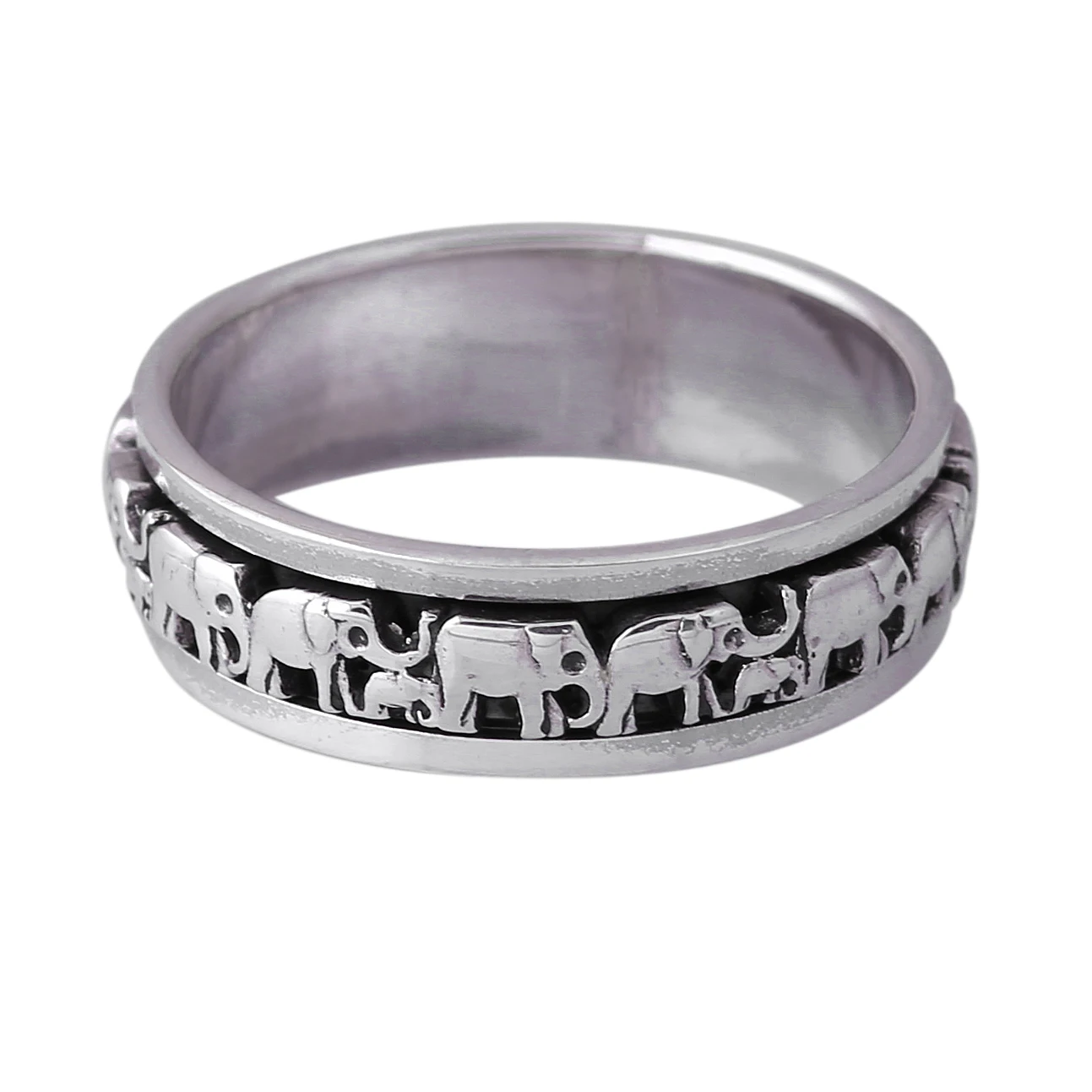 Многослойное дизайнерское медитационное кольцо кольцо-Спиннер для женщин и мужчин из серебра 925 пробы