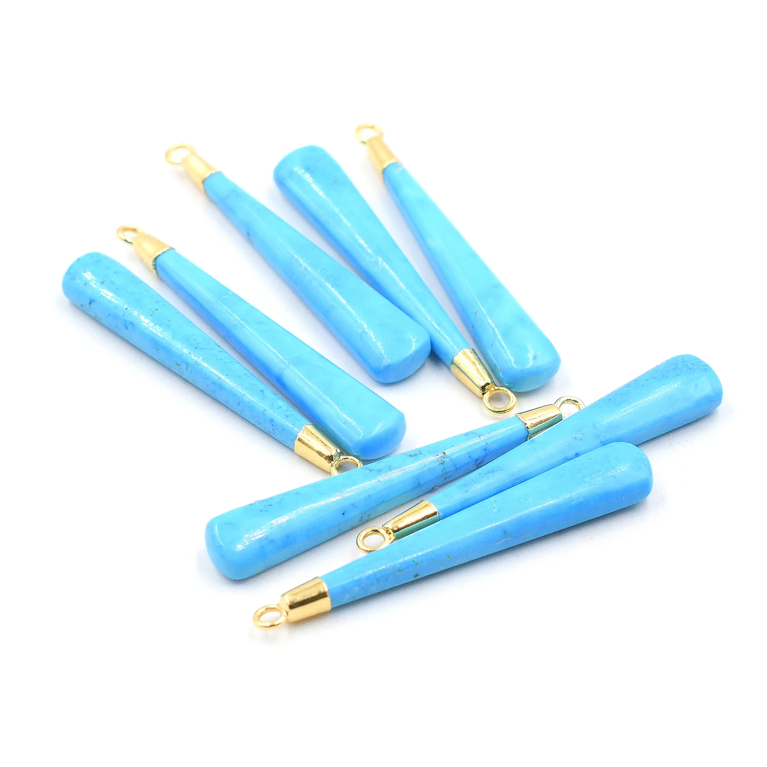 Howlite 40-45 мм удлиненный в форме капли позолоченный кулон камень Стрельца зодиака