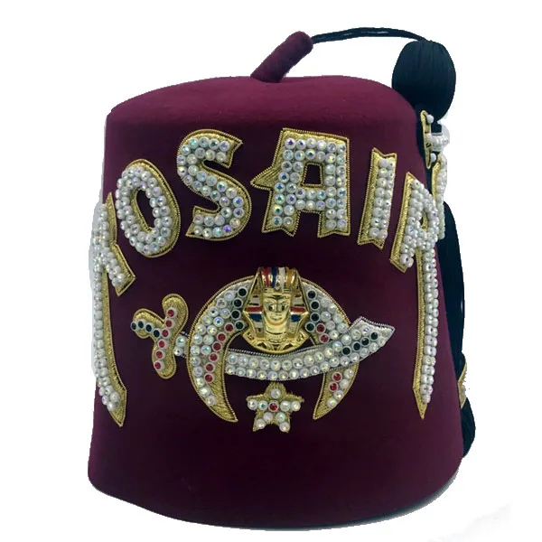 WHOLESALE FEZ HAT SHRINER MASONIC REGALIA BULLION LODGE & DEGREE MASONIC HAT CUSTOM MADE FEZ WHITE CAP