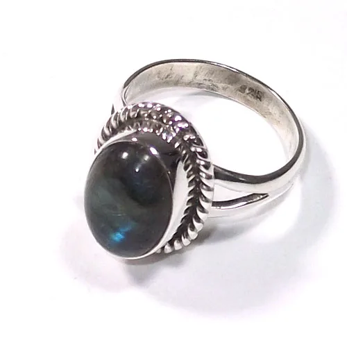 Sterling silver 925 natural green seraphinite single stone classic split band design finger ring eternity vermeil women ring