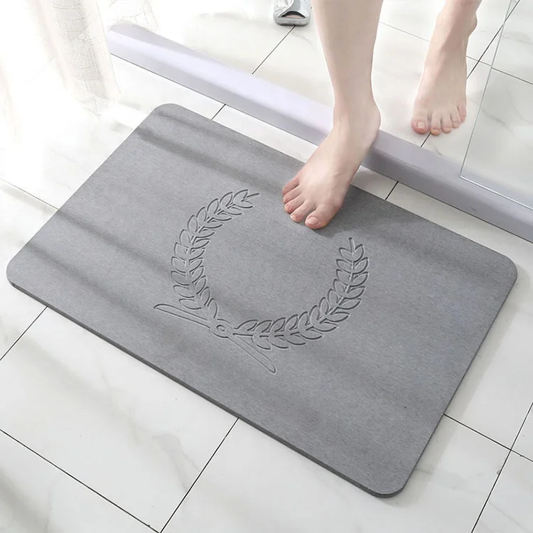 Bathroom diatomaceous water absorbent rug set diatom mud floor mat  earth bath mat