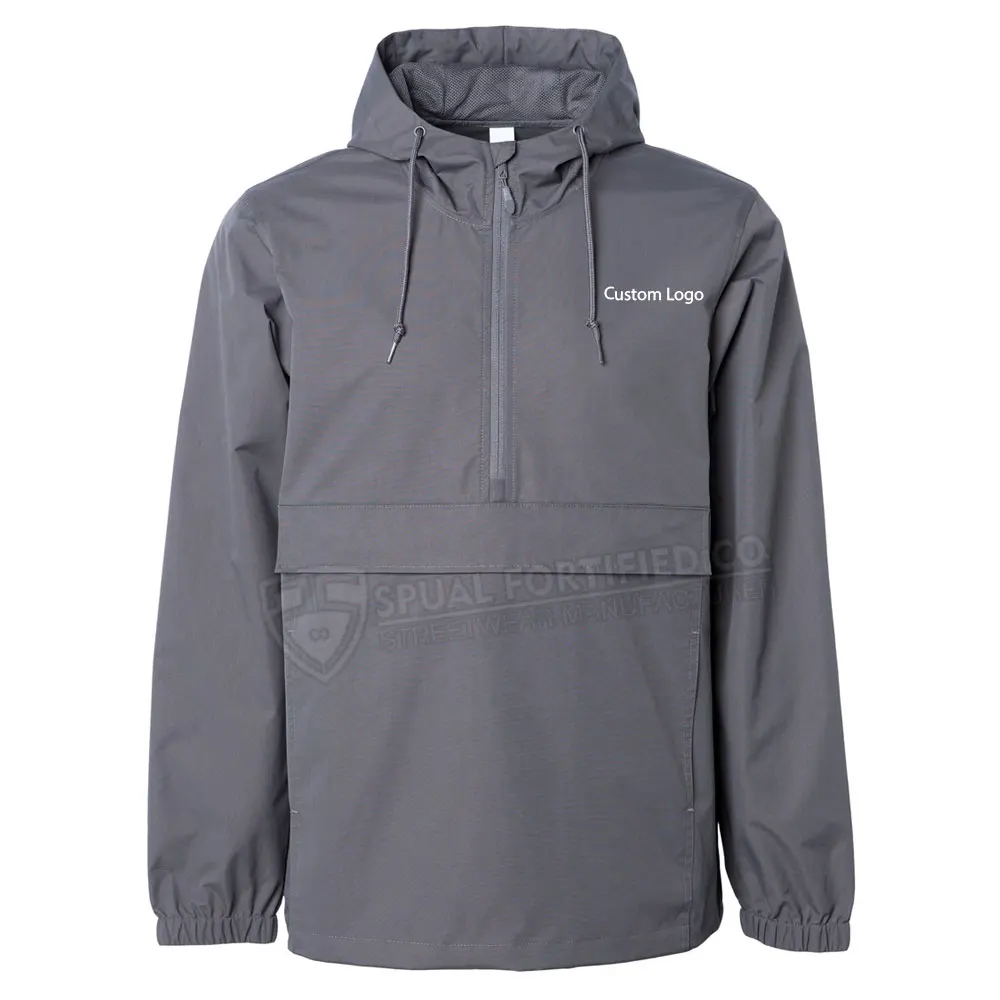 Пуловер на молнии с двумя карманами заказ уличная одежда мужская ветровка куртка