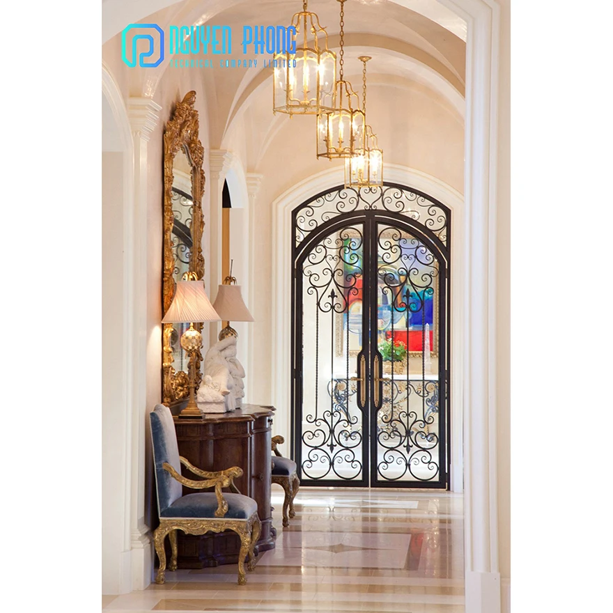 Отличное качество, в наличии, Современная безопасная уличная кованая железная дверь