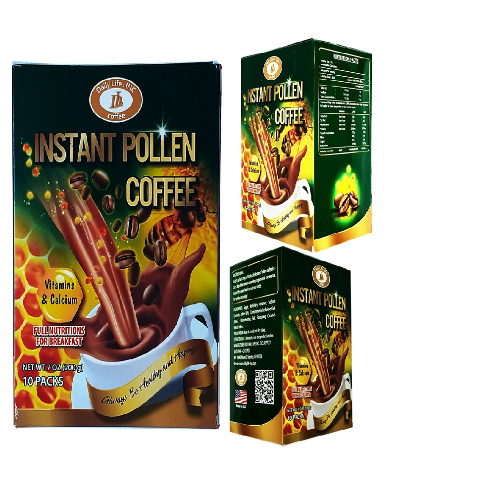 OEM 24 Months Shelf Life Pollen Aroma Sweet Caffeinated Box Ma 6 INSTANT POLLEN COFFEE 4IN1 From Vietnam