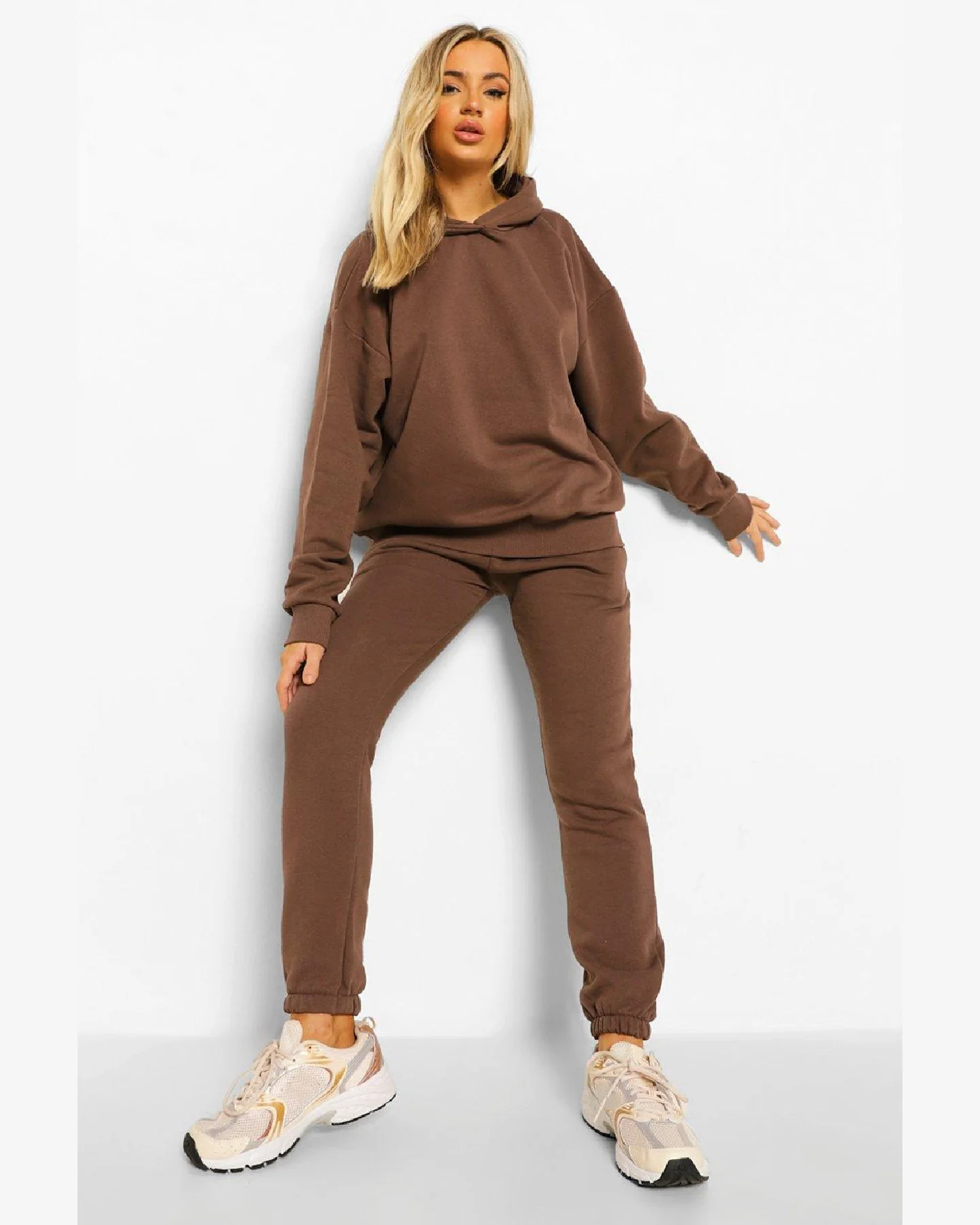 
Chocolate Brown Oversized Hoodie and Joggers Tracksuit Set 