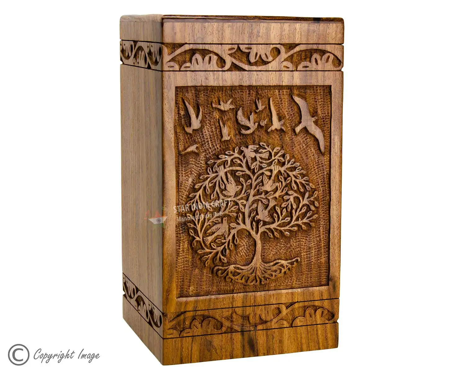 Деревянные урны для праха человека из палисандра древесины жизни-большая урна для праха-звезда индийское ремесло