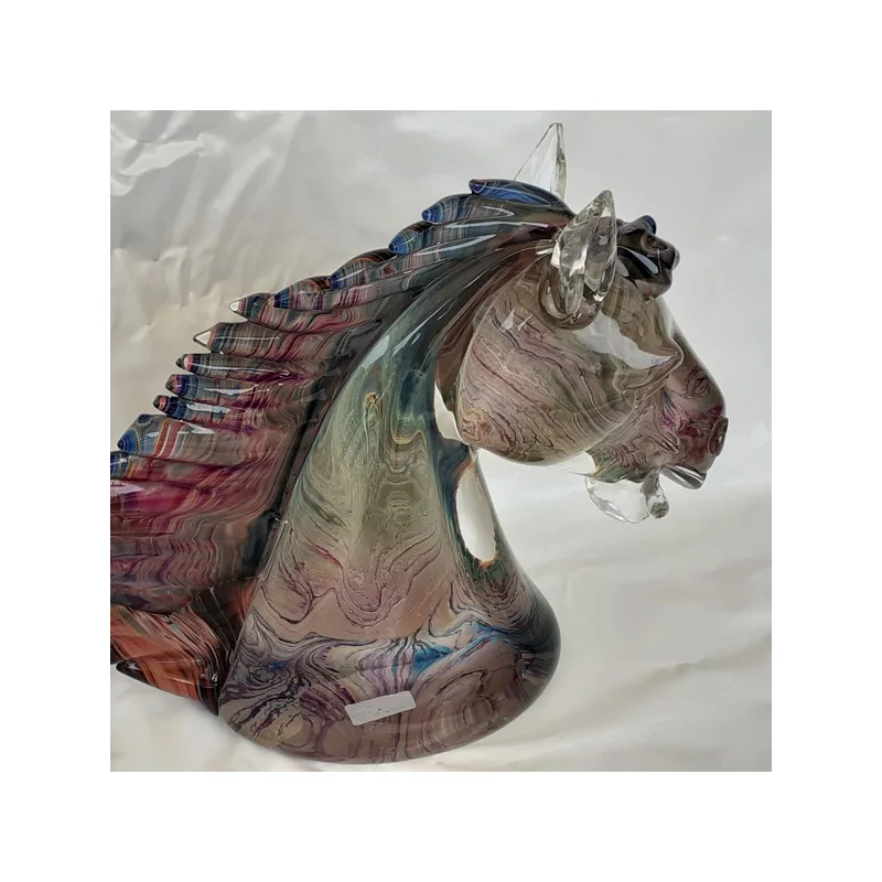 Made in Italy Top Quality Murano Glass Horse Head Sculpture Made in Italy Hot Sale