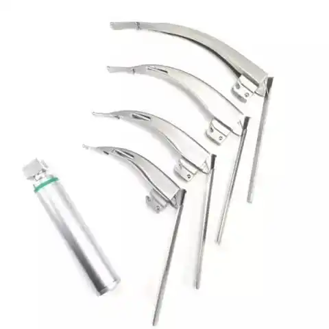 Specialist intubation kit: Fiber optic laryngoscopes type McCoy Mega Blade in sizes 2,3,4 with LED Mega Light .