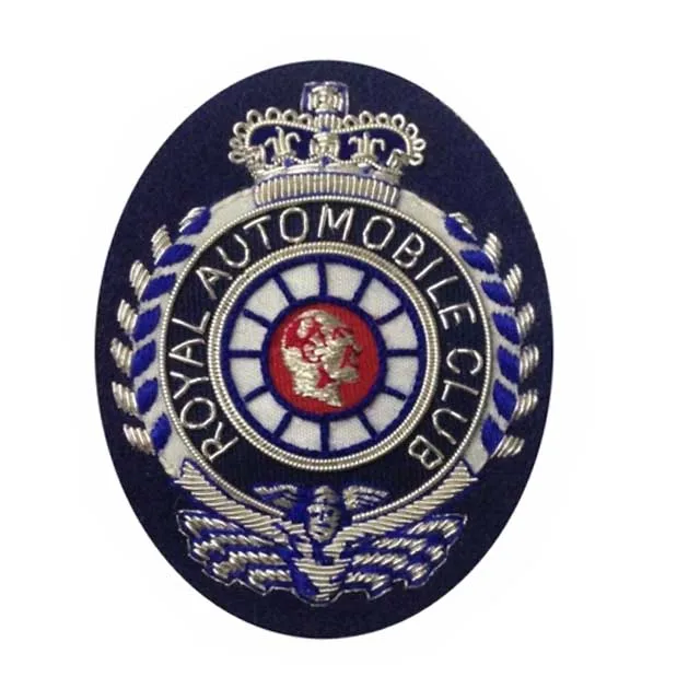 Hand Embroidered Heraldic Blazer Badge Crest With Gold & Silver Bullion Wire