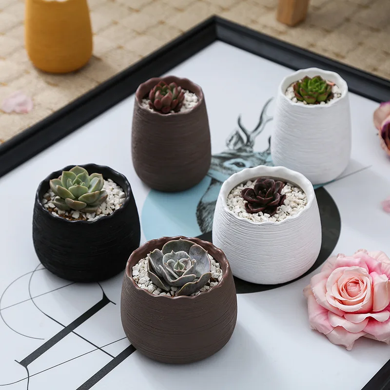 INS morandi solid brushed matte ceramic candle jar empty DIY pottery and porcelain candle container jar