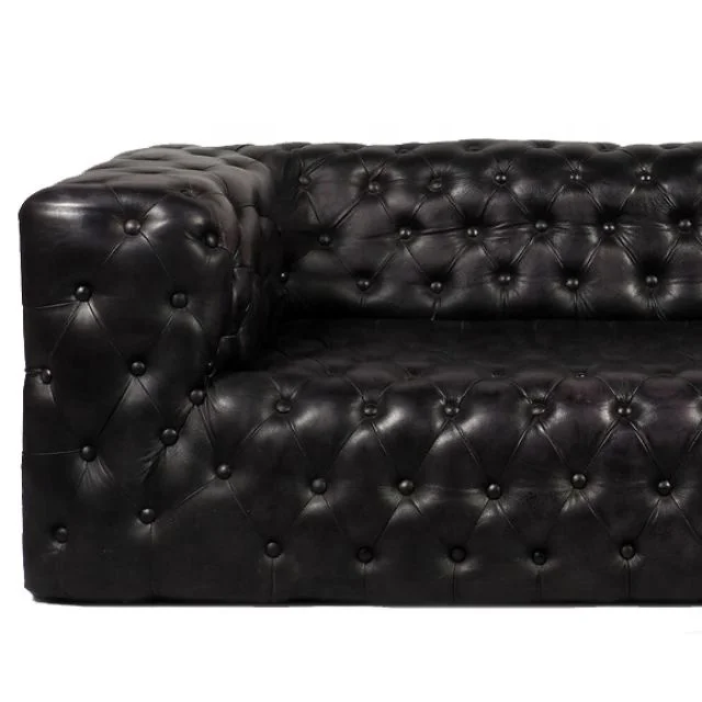 Comfortable chesterfield couch designs vintage leather tufted Love-seats sofa