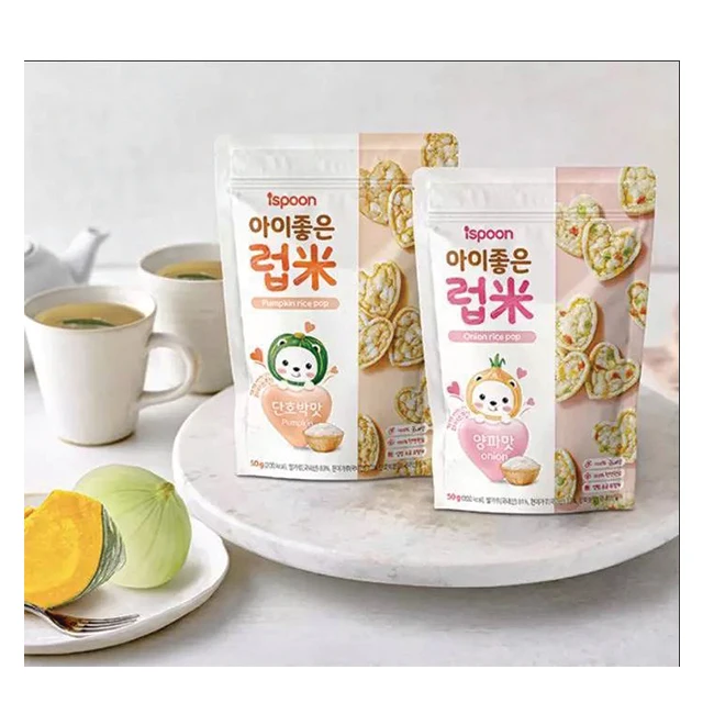 
High Quality Healthy Grain Snack Rice Biscuit Organic Food Made in Korea for Baby Kids Bag Soft 