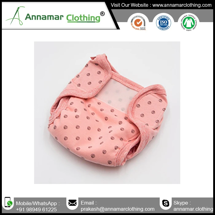 Baby 100% organic cotton reusable diaper with inserts for unisex muslin cloth diaper for manufacturers and exporters from India