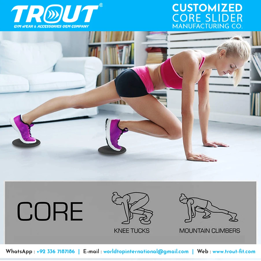 Trout Apparel Pakistan Custom Logo Core Sliders Fitness Gliding Disc Exercises