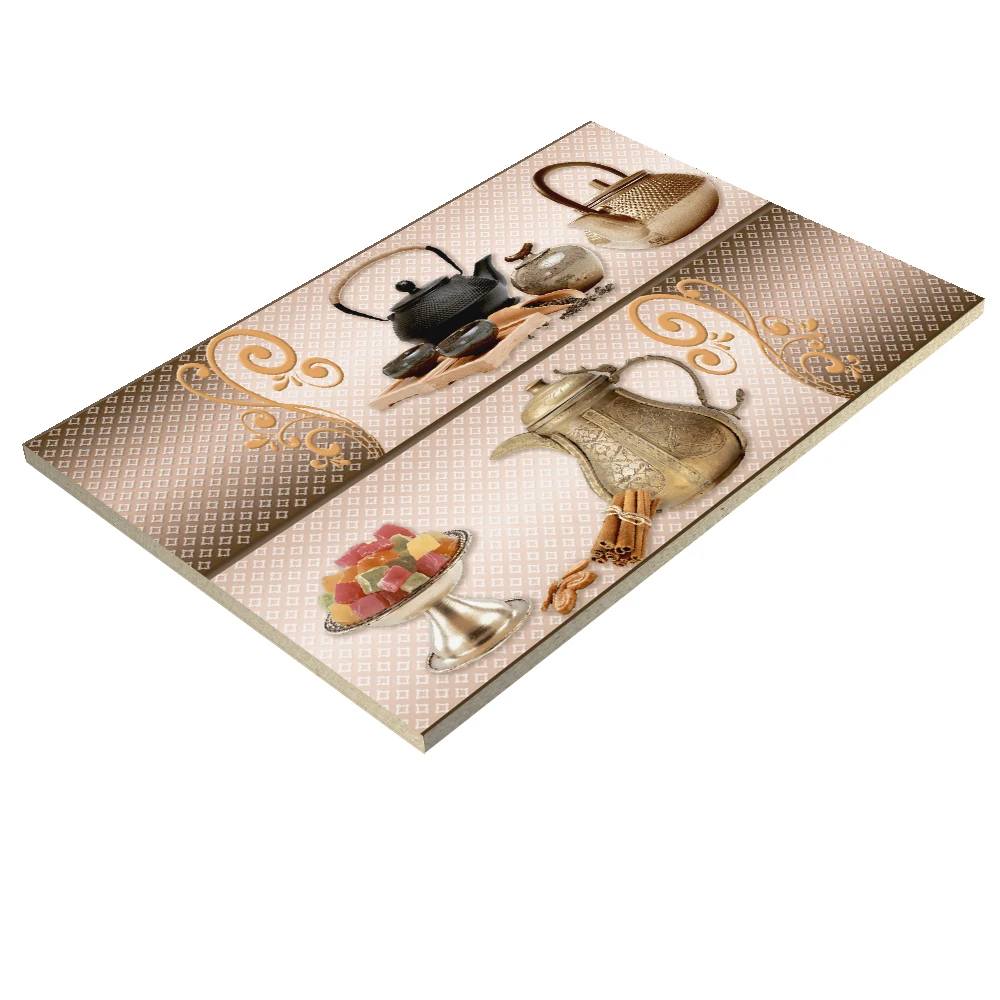 Brown color premium looking kitchen wall tiles 300x450 mm ceramic glazed wall tiles