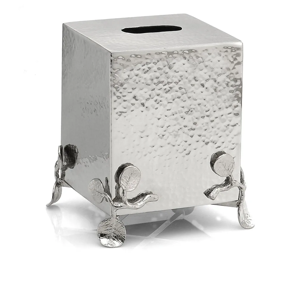 decorative golden leaf tissue box