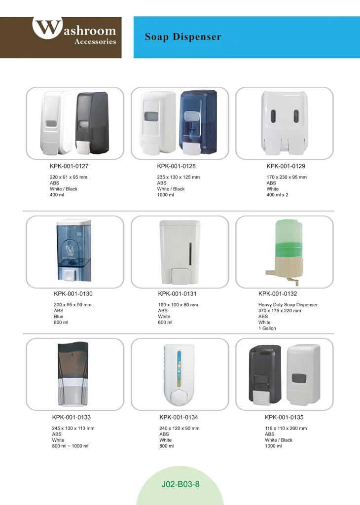 Taiwan made Foam 1000 ml manual no dripping wall mounted soap dispenser for bathroom