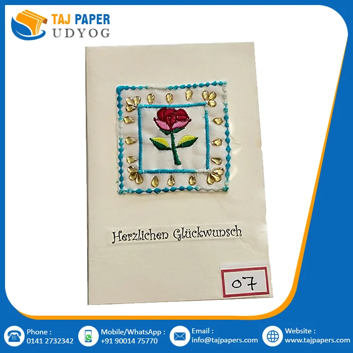 Handmade Cottan Paper New Year Christmas Festival Occassion Greeting Cards Custom Design High Quality Paper Greeting Cards