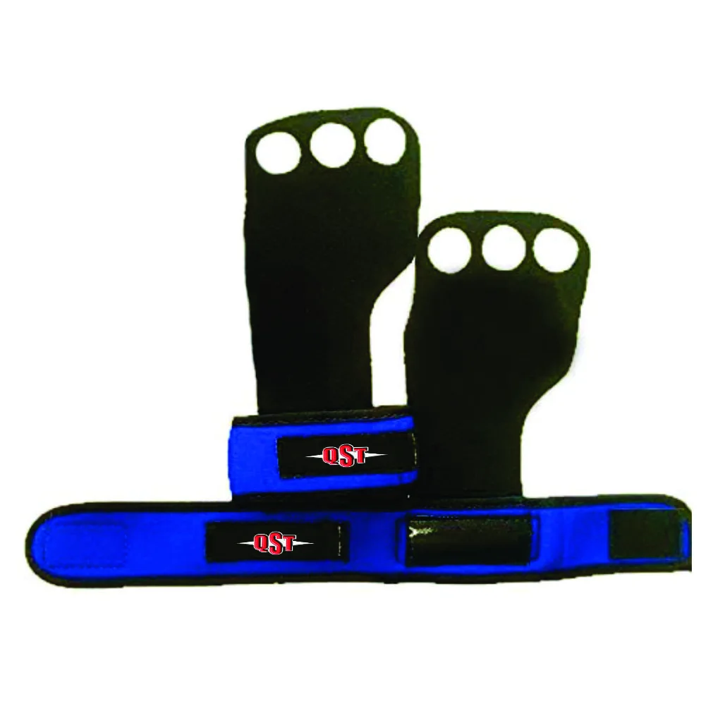 Hand grips gymnastics weight lifting leather grips three hole hand with wrist support Palm Protection