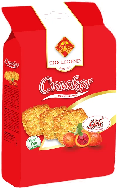 Premium Quality Gac fruit & Sesame Flavour Crispy Tasty Yummy Cracker Biscuits in Paper Box