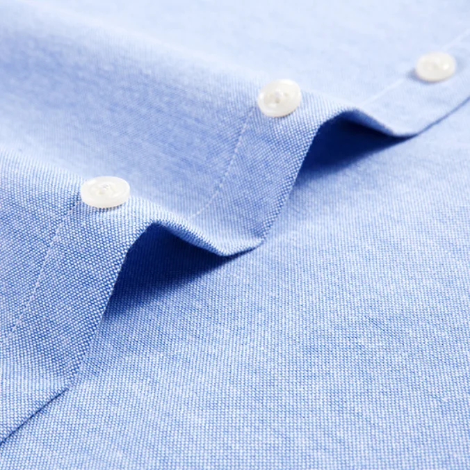 
New Oxford Shirt Factory Customized Long Sleeve Soft Oem- Friendly Two Color Dress Shirts Men Shirts Solid Pattern Cotton 