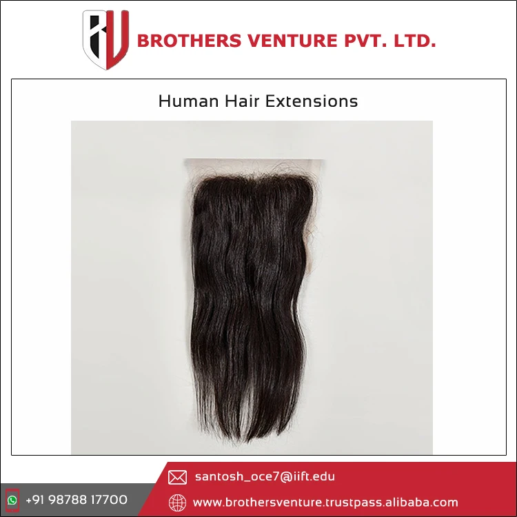 Wide Range of Good Quality 100% Raw Unprocessed Virgin Tangle Free Human Hair Extension- Closure at Best Price