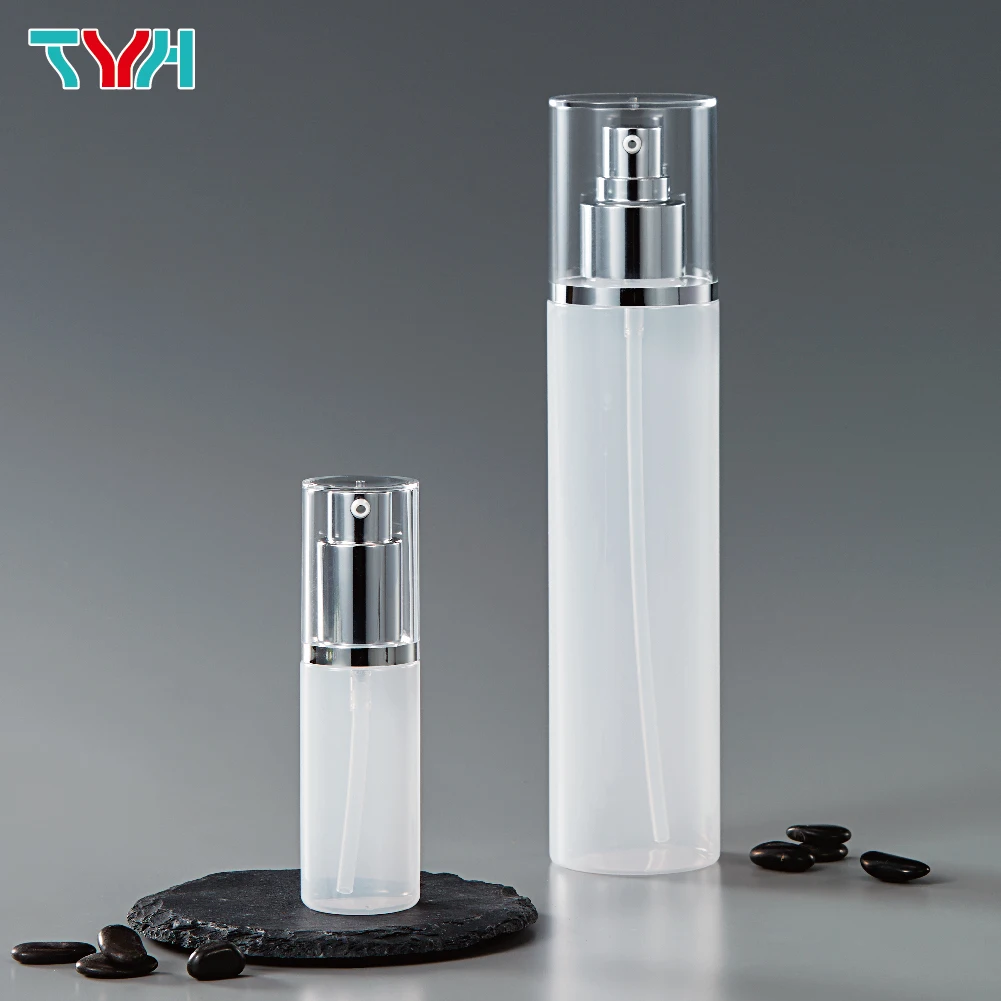 30ml 50ml 100ml 120ml 150ml 200ml PETG Round Cosmetic Bottle in Single Wall with PMMA ABS Round Cap | PP Pump (JNPC Series)