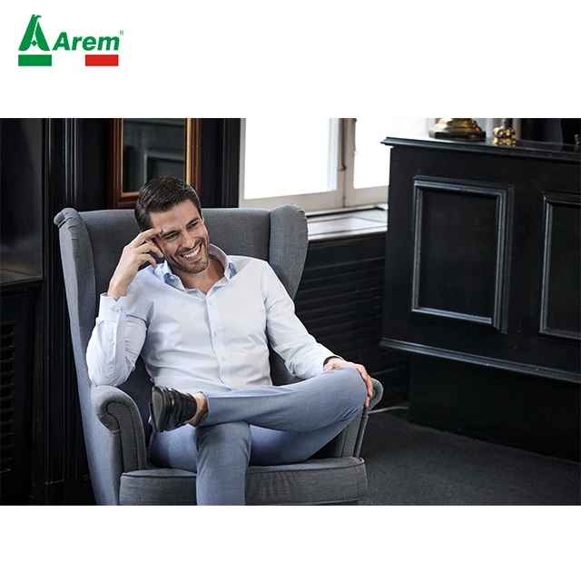 For B2B Button collar Cotton Elastane Fused collar cuffs Back yoke darts back Curved hem men Stretch Luxury Shirt corporate