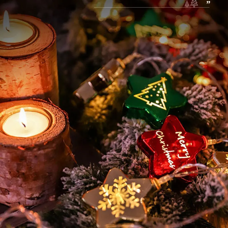 New Style Tree Waterproof Red Ball Smart House Decorations Star Christmas Outdoor LED Lights