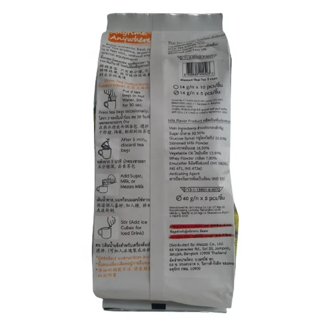 Best Selling Thai Tea Instant Powder 5 Sachets Ready Mix Mezzo Brand for Drink Beverage from Thailand Made in Thailand