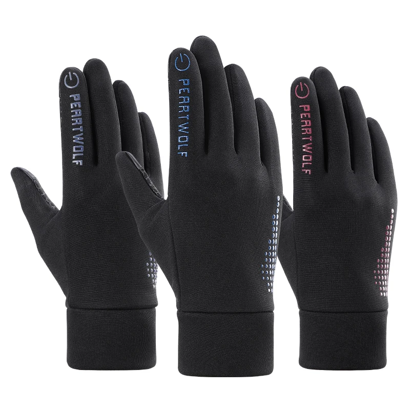 Touch screen man hand warm sport bike cycling winter gloves