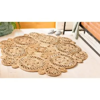 Jute Round Braided Rugs And Carpets Wholesaler Manufacturer Best Quality Jute Carpets Best price In India Delhi