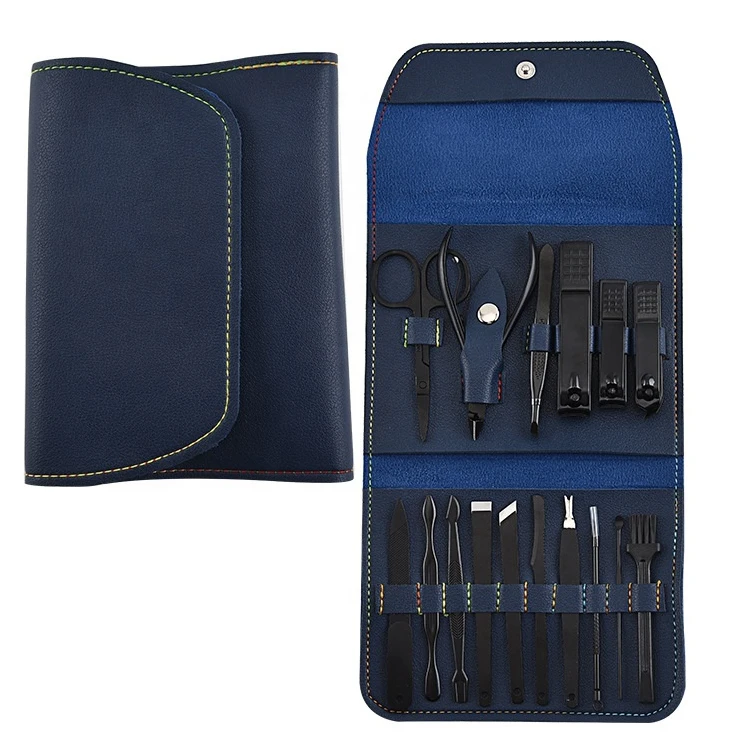 
Professional Pedicure Manicure Set 16 piece Stainless Steel Beauty Nail Care tools kit 16Pcs Nail clippers set with Soft PU BagH 